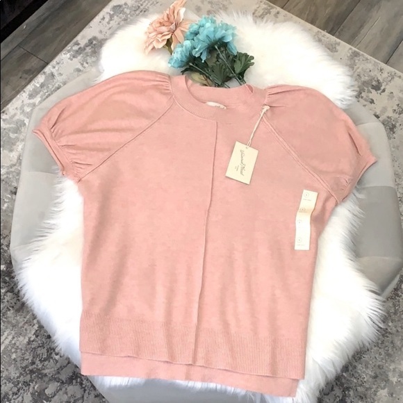 SML Pink Rushed Short Sleeve Soft Top NEW! - Picture 1 of 5